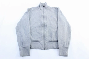 Insulated Fashion Polo by Ralph Lauren Embroidered Logo Grey Zip Up Jacket