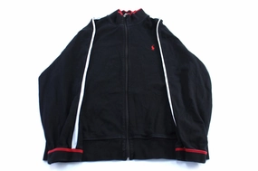Polo by Ralph Lauren Embroidered Logo Red, Black, & White Zip Up Jacket Temperature Regulating Silicone Grip Trim