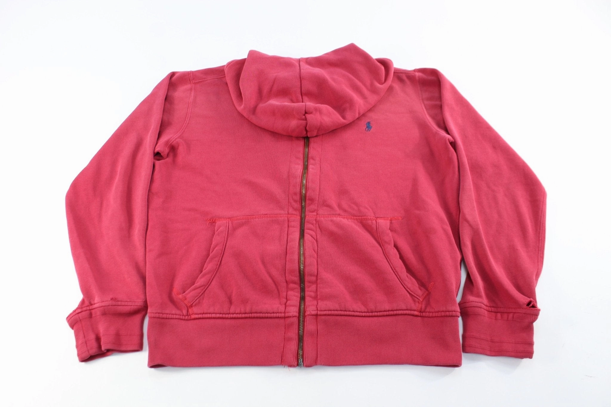Streamlined Form Oversized Fit Polo by Ralph Lauren Embroidered Logo Red Zip Up Jacket
