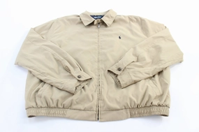 solo travel suitable for religious ceremonies Polo by Ralph Lauren Embroidered Logo Tan Zip Up Jacket
