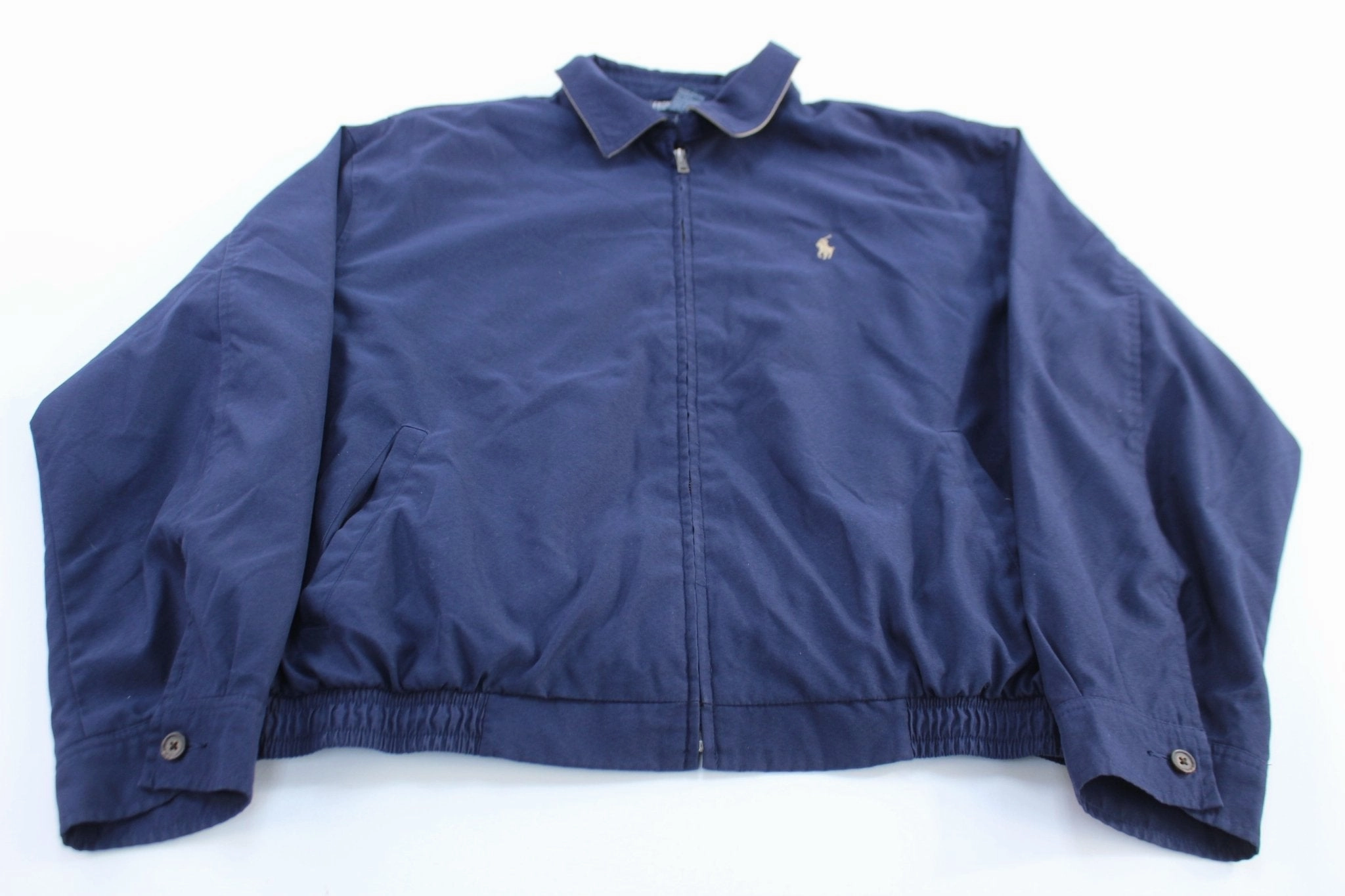Waterproof Outer Layer Crush Polo by Ralph Lauren Navy Blue Bi-Swing Zip Up Jacket
