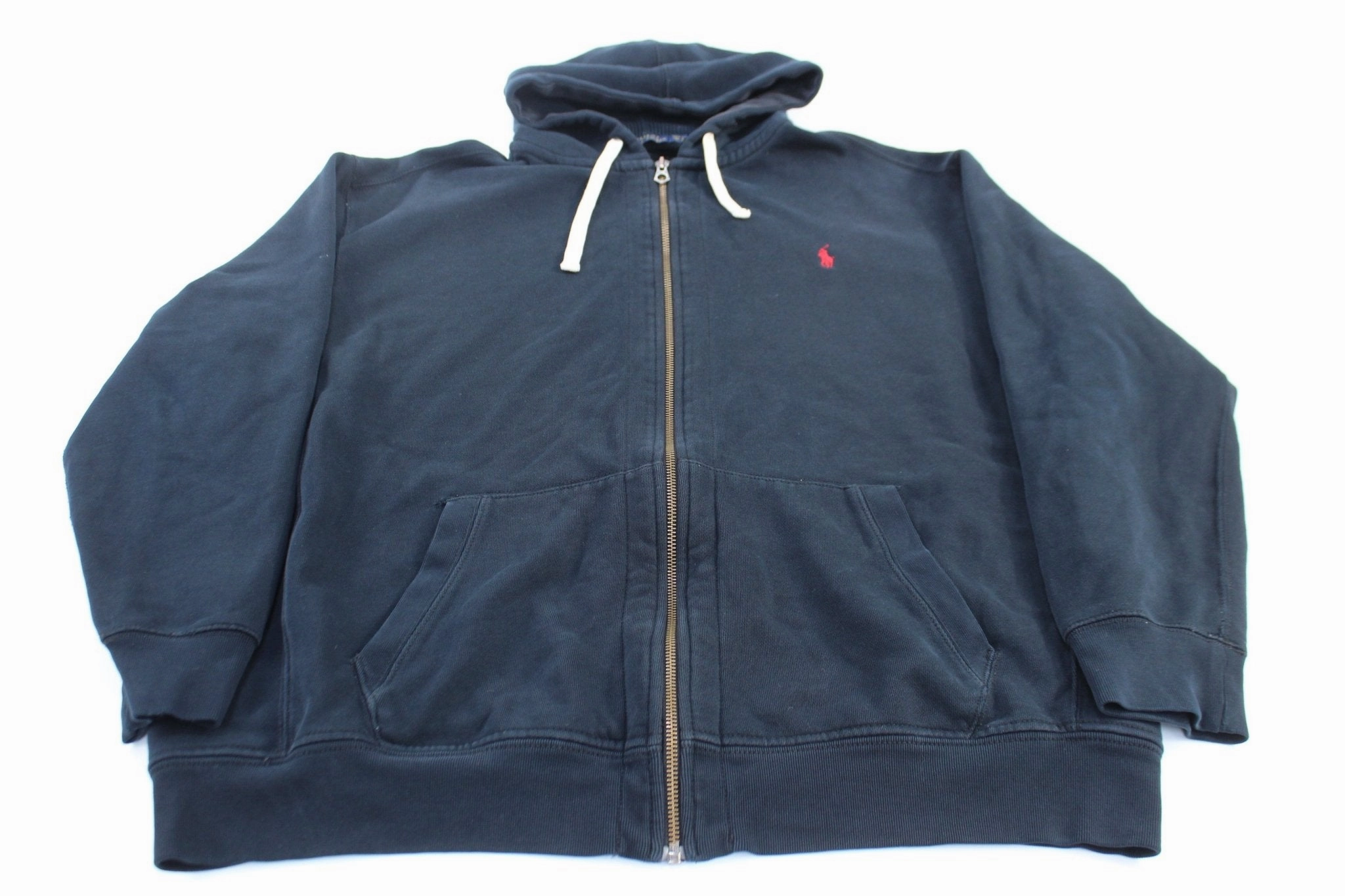 Reinforced Elbow Patches Flexible Polo Ralph Lauren Embroidered Logo Black Full Zip Hoodie