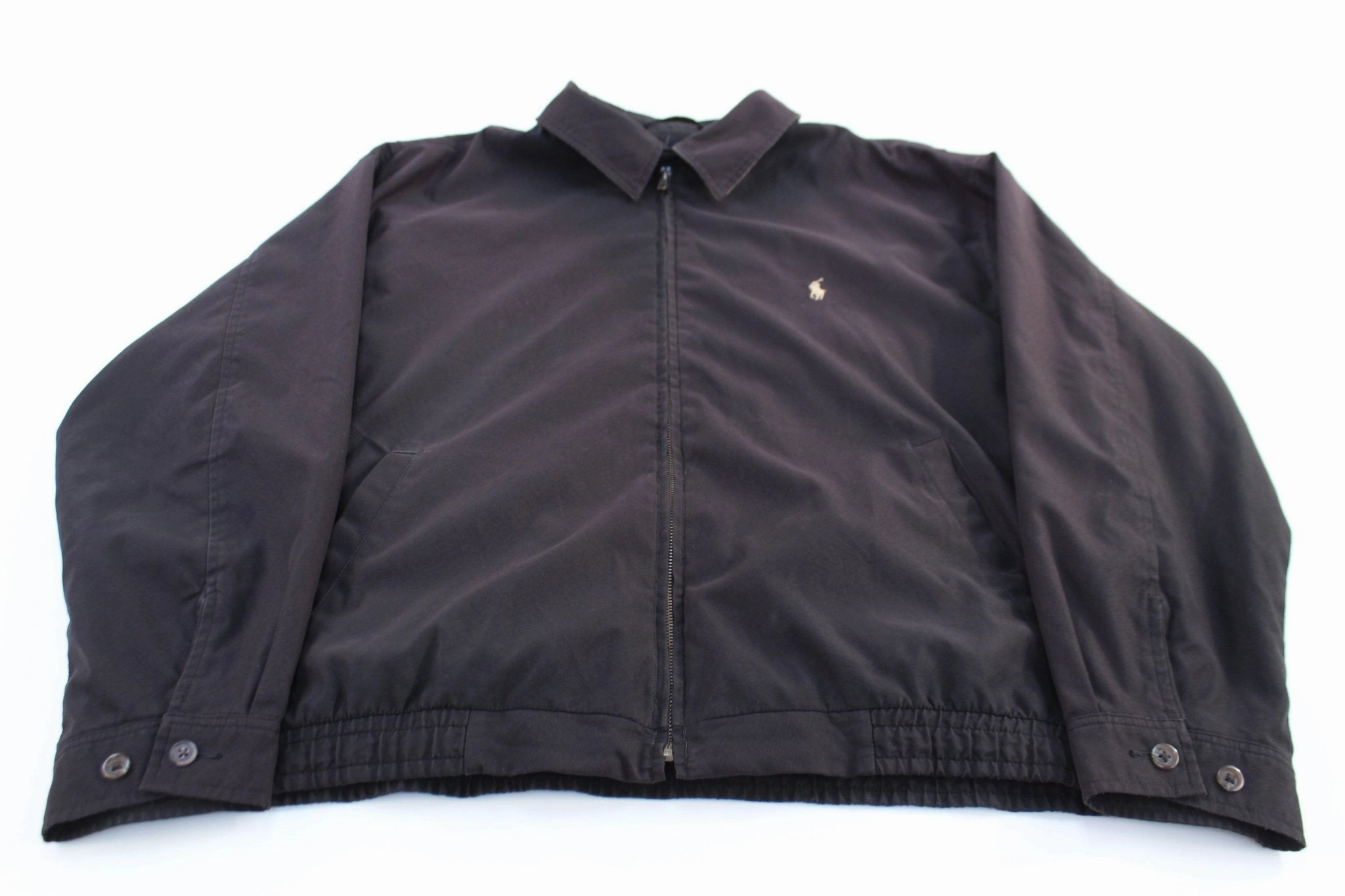 Disrupt Polo Ralph Lauren Embroidered Logo Black Zip Up Jacket