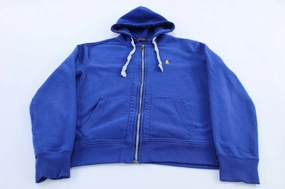 Polo Ralph Lauren Embroidered Logo Blue Full Zip Hoodie Thermal regulation