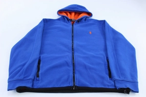 Polo Ralph Lauren Embroidered Logo Blue Full Zip Hoodie Safari Heat Regulating Technology