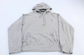 Polo Ralph Lauren Embroidered Logo Grey Pullover Hoodie quick dry