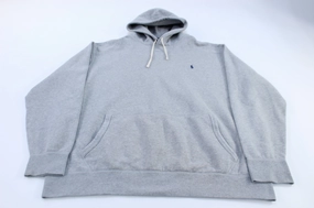 Polo Ralph Lauren Embroidered Logo Grey Pullover Hoodie city lights