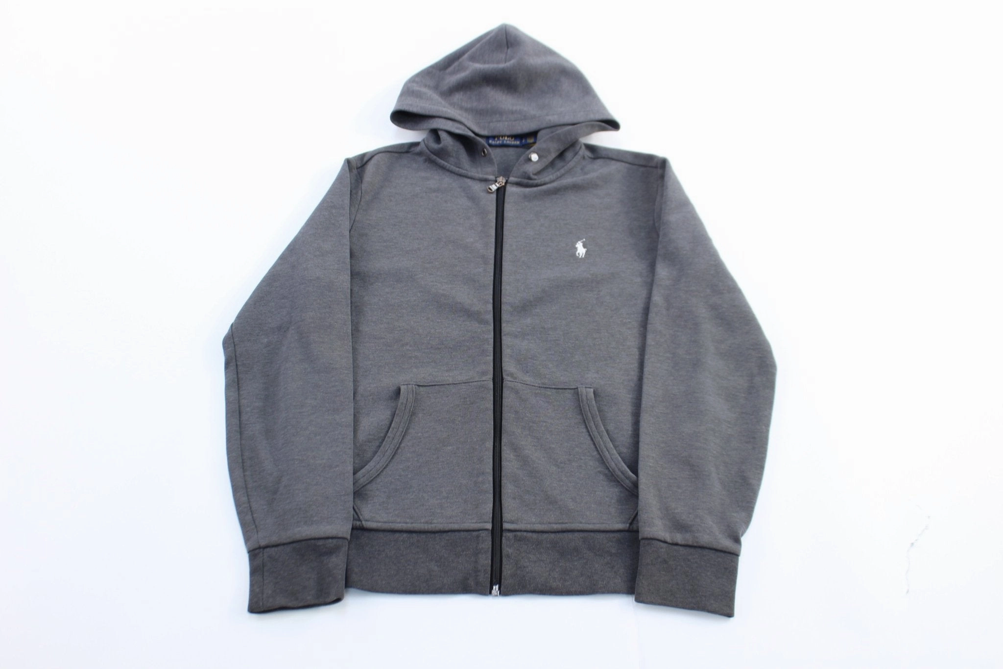 Noise Free Fabric Polo Ralph Lauren Embroidered Logo Grey Zip Up Hoodie
