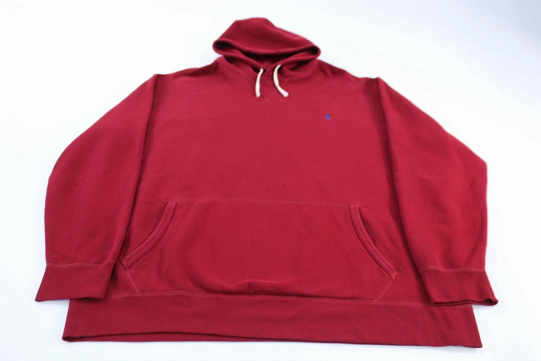 Polo Ralph Lauren Embroidered Logo Maroon Pullover Hoodie car