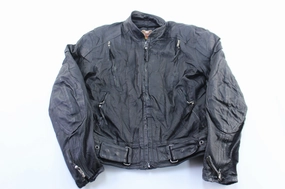 Women's Harley Davidson Motorcycles Black Leather Biker Jacket Cozy Fit