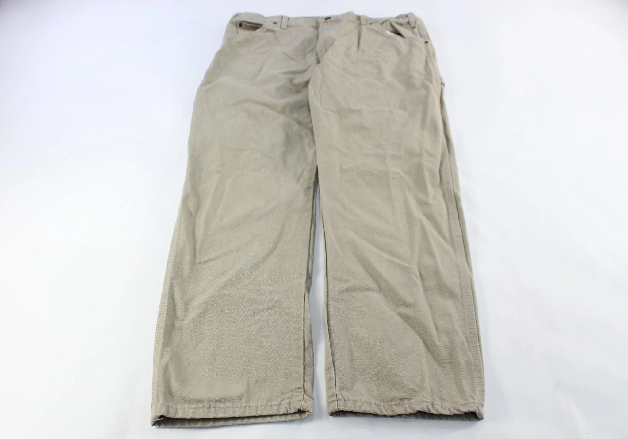 Dickie's Logo Patch Beige Pants Hidden Zip Pockets