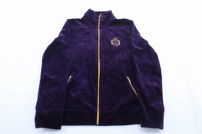 Protective Outerwear Women's Ralph Lauren Embroidered Logo Purple Zip Jacket