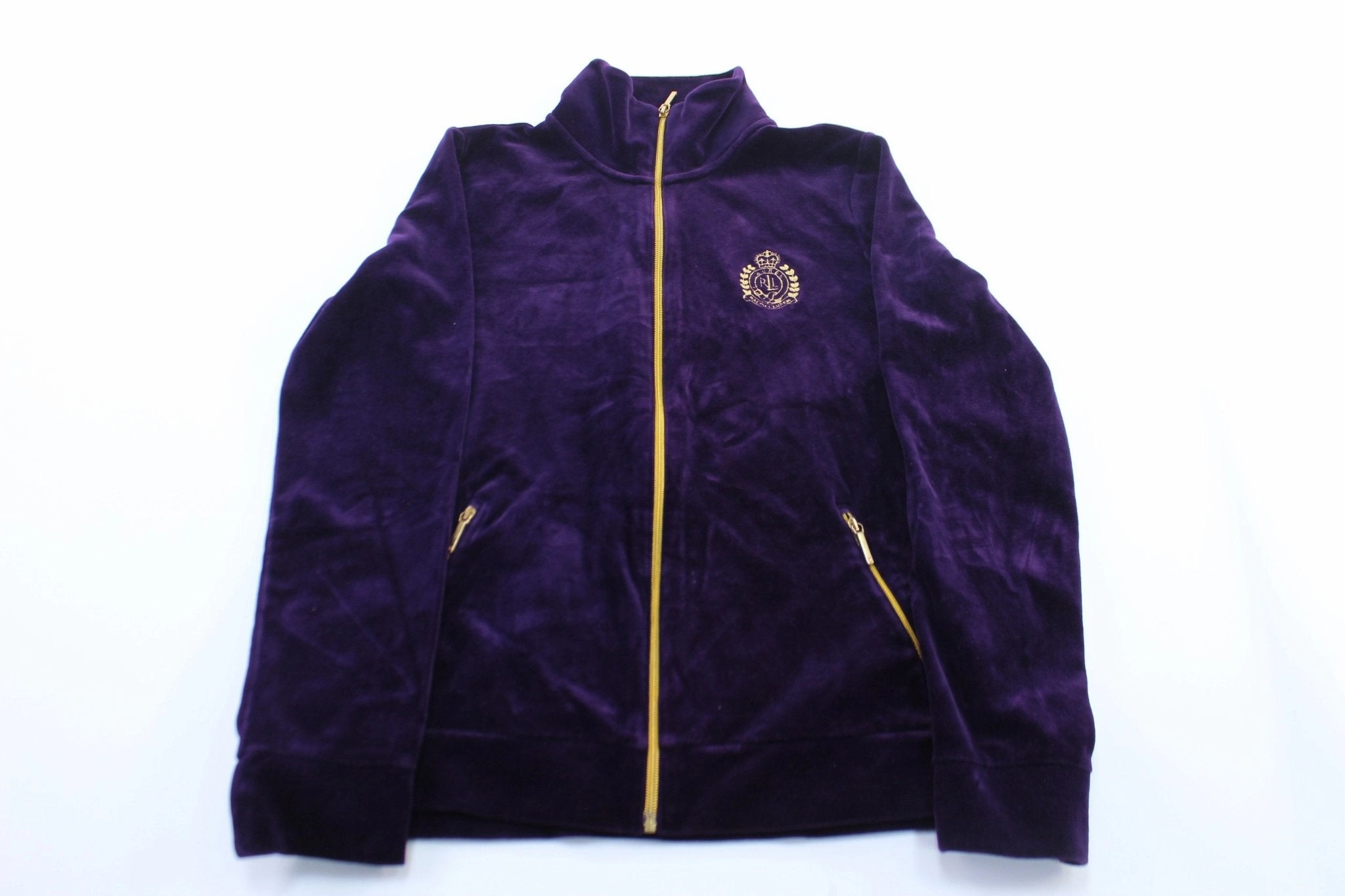 Protective Outerwear Women's Ralph Lauren Embroidered Logo Purple Zip Jacket