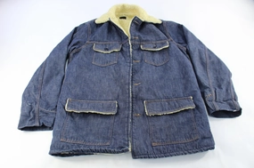 casual outing Oil Vintage Sears Roebucks Sherpa Lined Denim Jacket