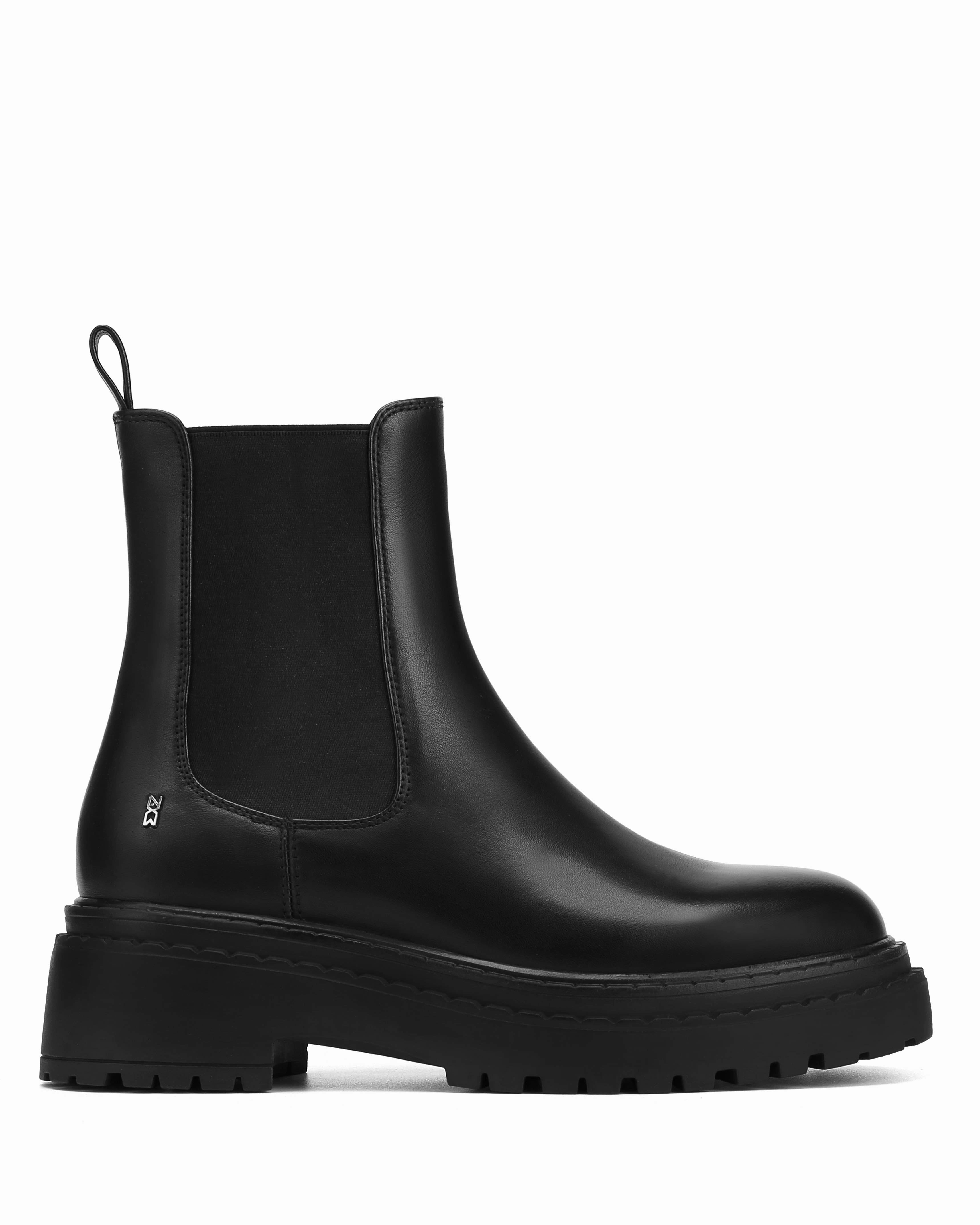 Prahran Black Waxy Leather Smooth Surface