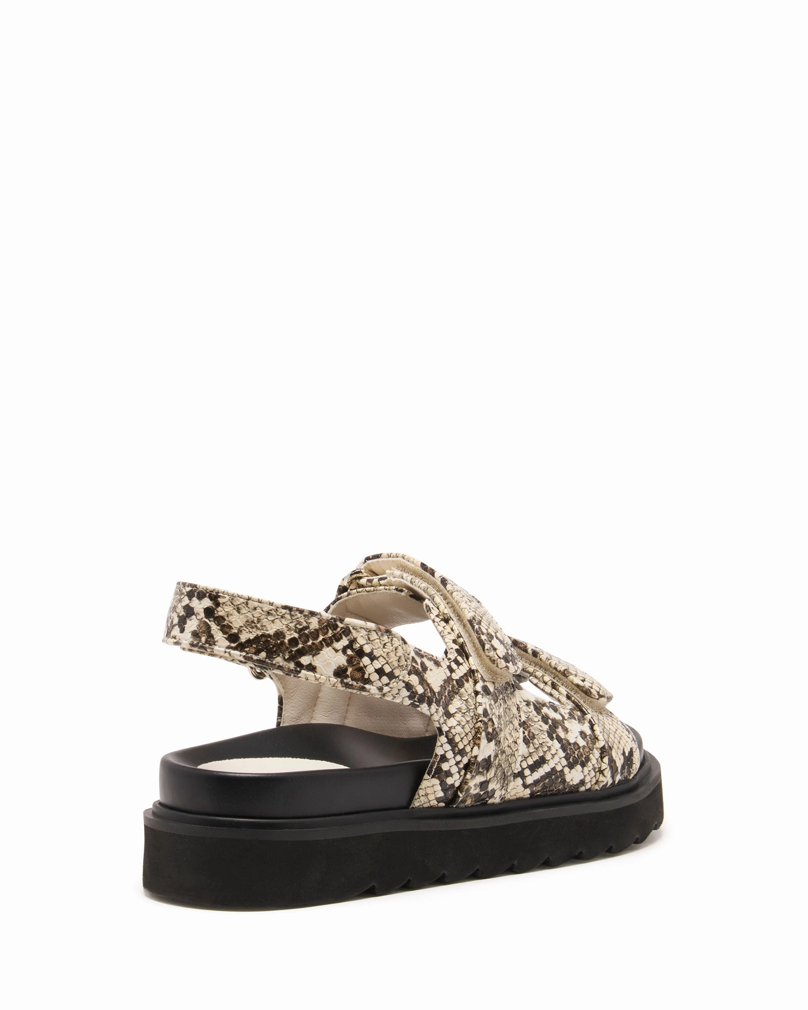 Cozy Choice Veto Platform Sandal White/Black Snake