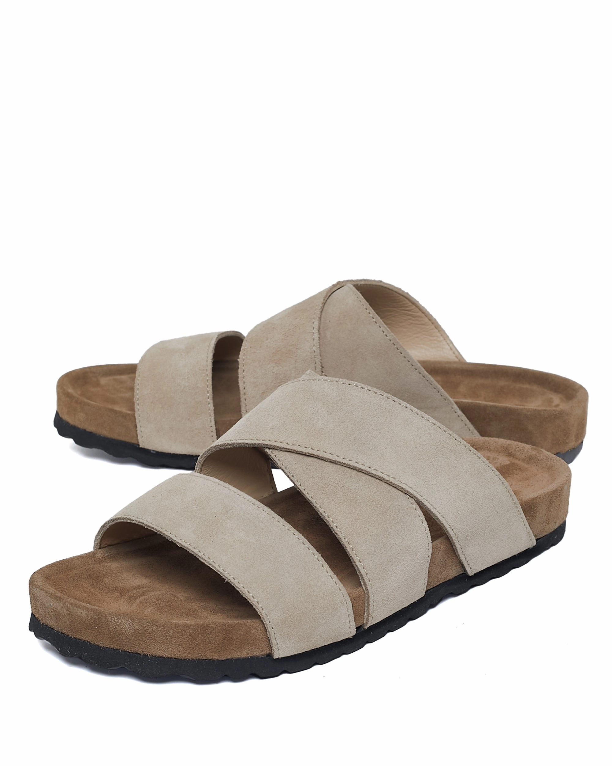 Slip Fit Sandals James Suede Beige