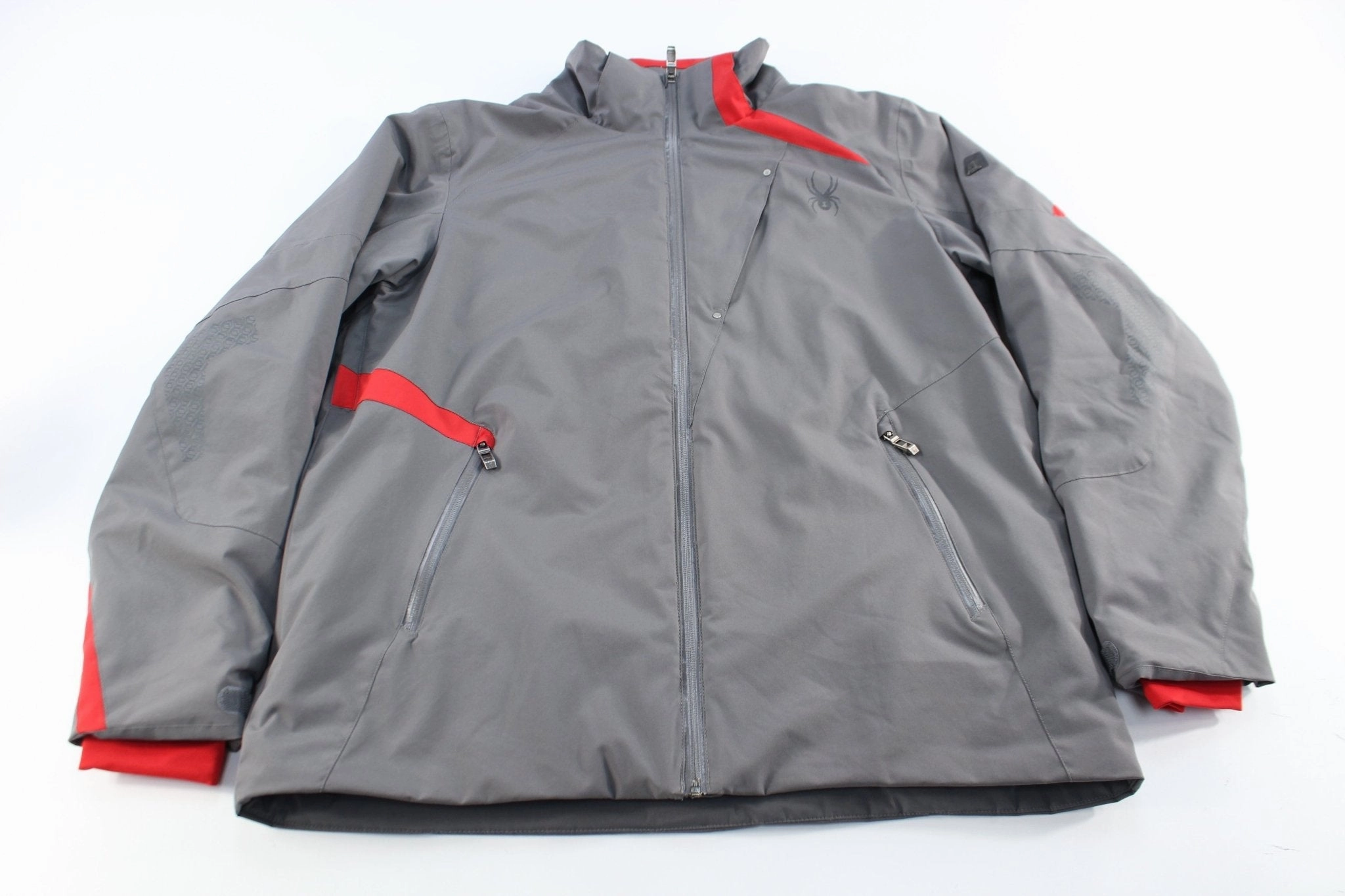 City Edge spring season Spyder Logo Grey & Red Zip Up Jacket