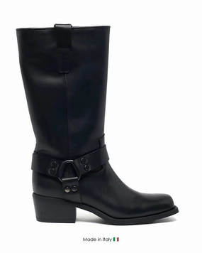 Amelia Leather Nero Chic Finish