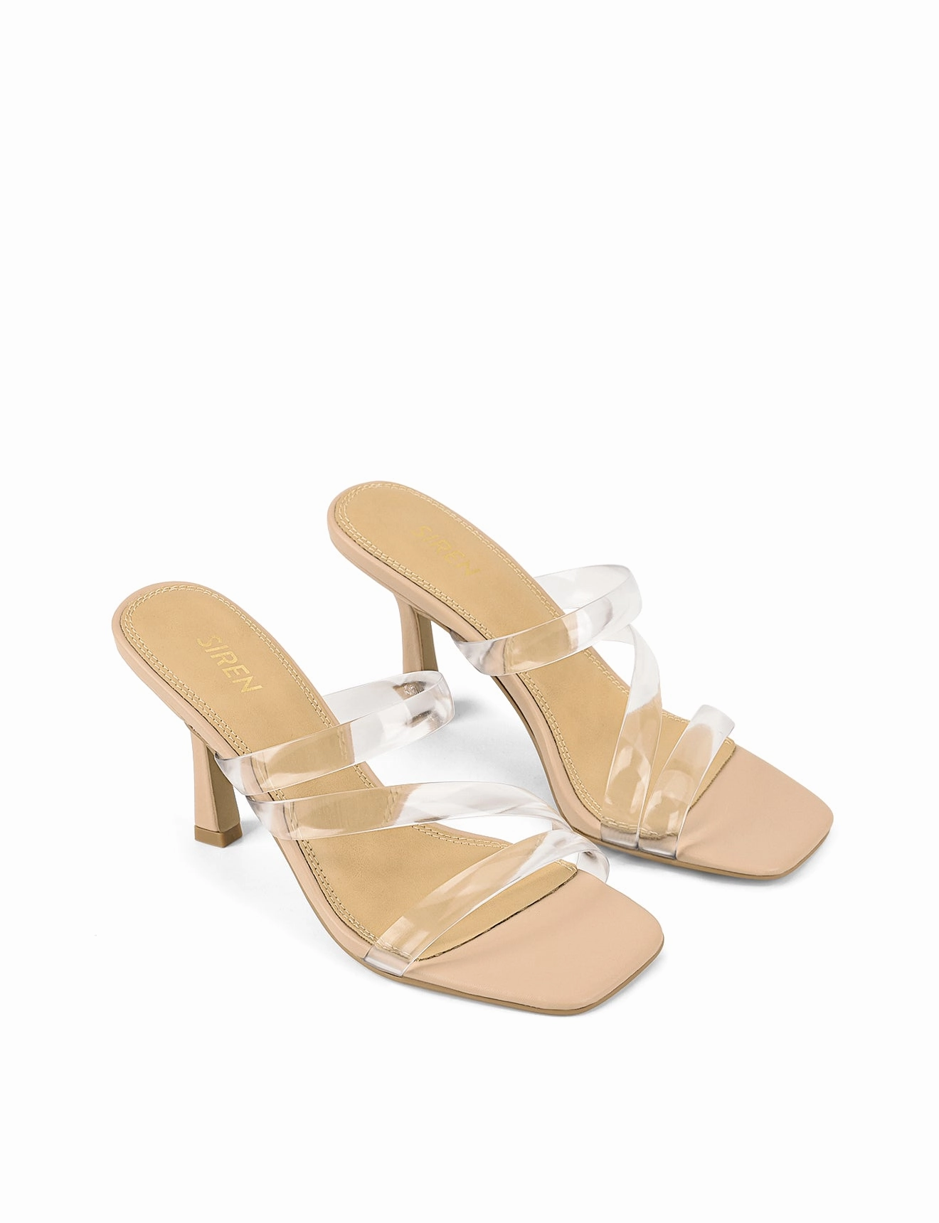 Spence Heeled Sandals - Seashell Leather & Vinylite Non Slip Tread