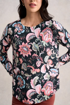 Printed Cotton Jumper - Tapestry Print Sleek Surface