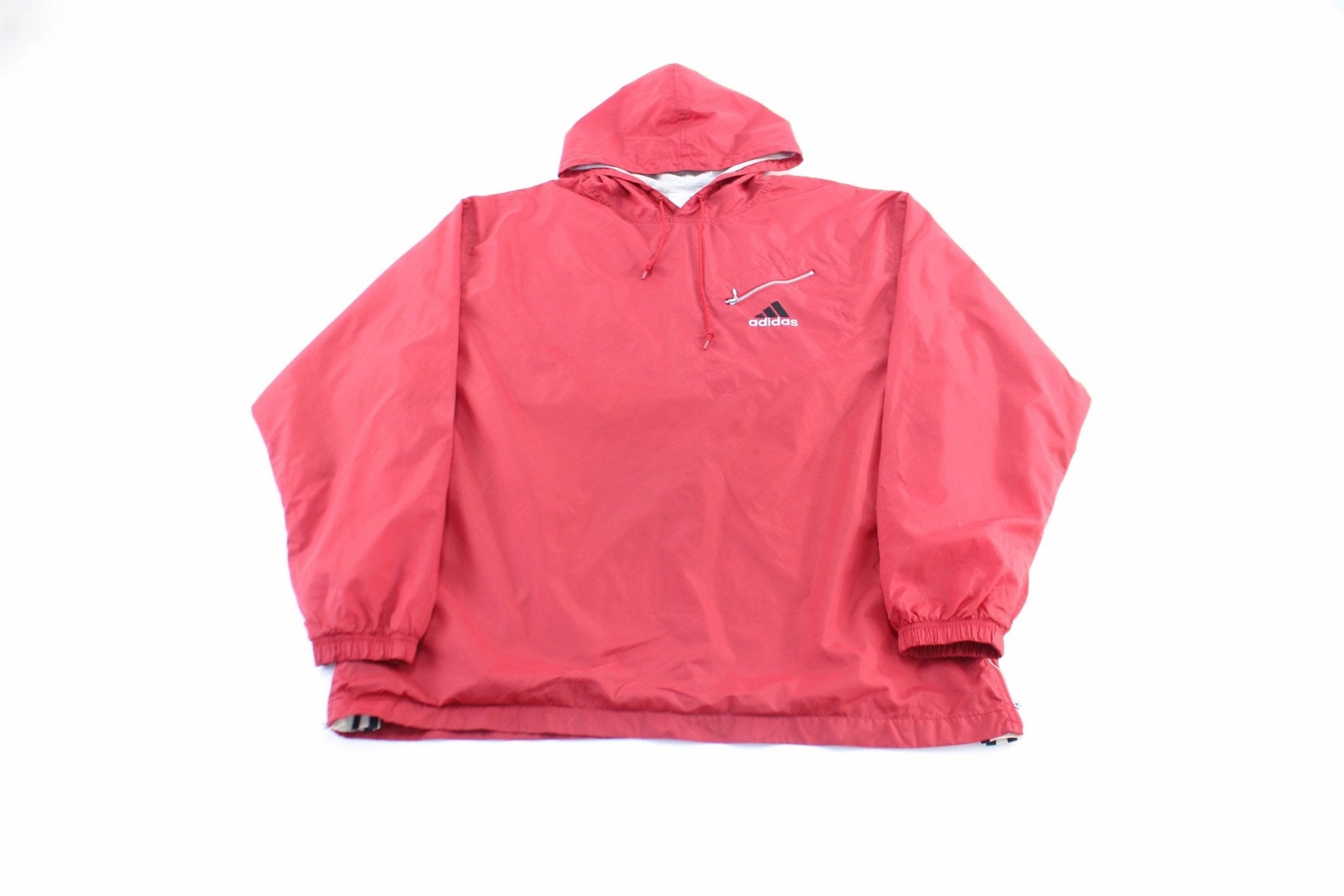 Tradition Vintage Adidas Embroidered Logo Red Windbreaker Pullover