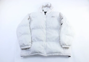 Articulated Sleeves Y2K SouthPole Embroidered Logo White Puffer Jacket