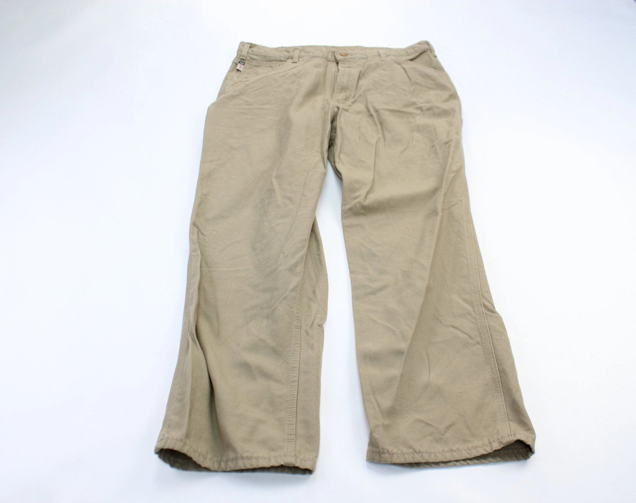 BreathableLining Carhartt Logo Patch Beige Carpenter Pants