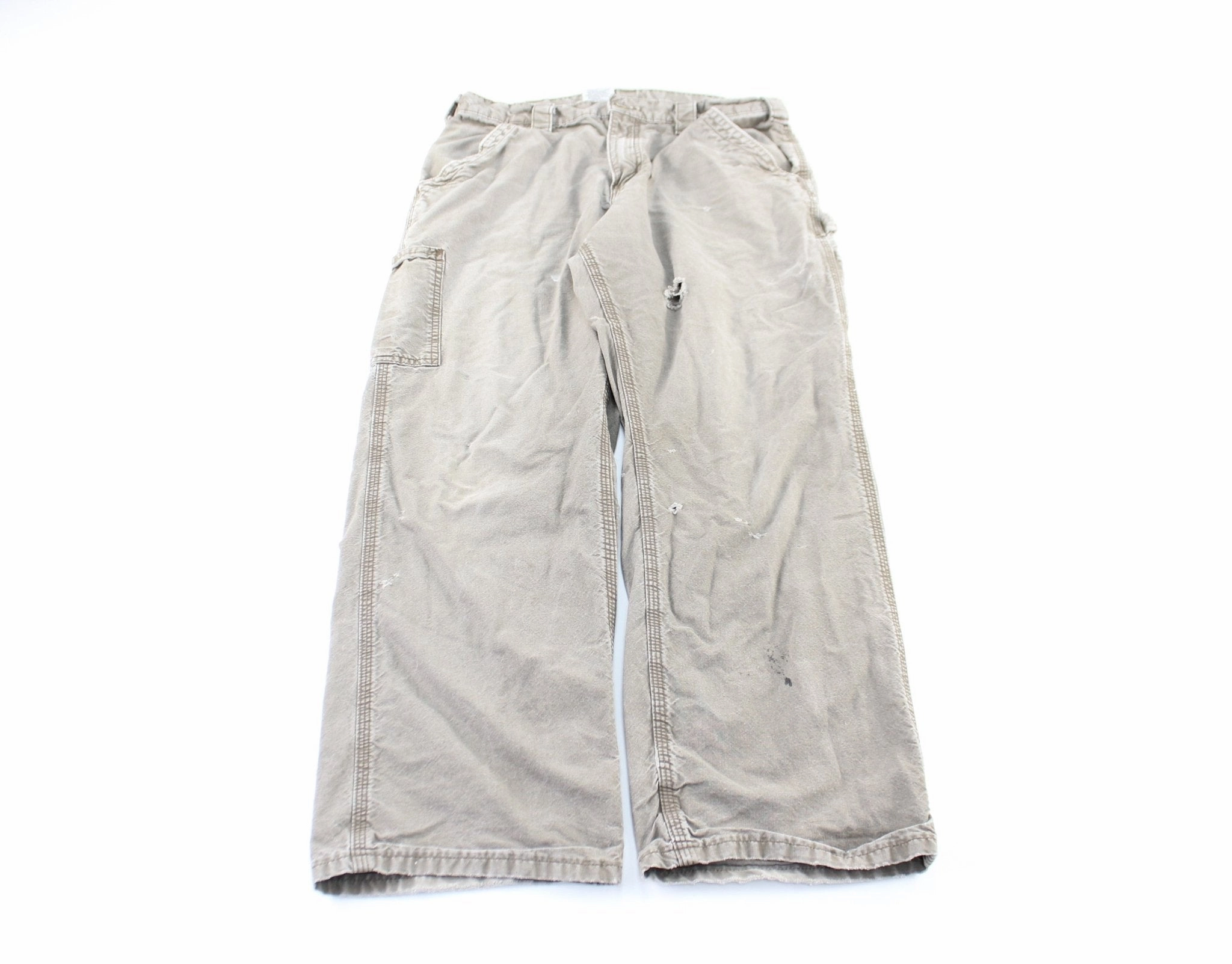 Carhartt Logo Patch Grey Workwear Pants Daily Style Quick Access Zippers