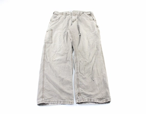 Carhartt Logo Patch Grey Workwear Pants Daily Style Quick Access Zippers