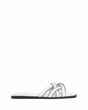 Gabrielle Flat Sandal White Burnished Ergonomic Shape