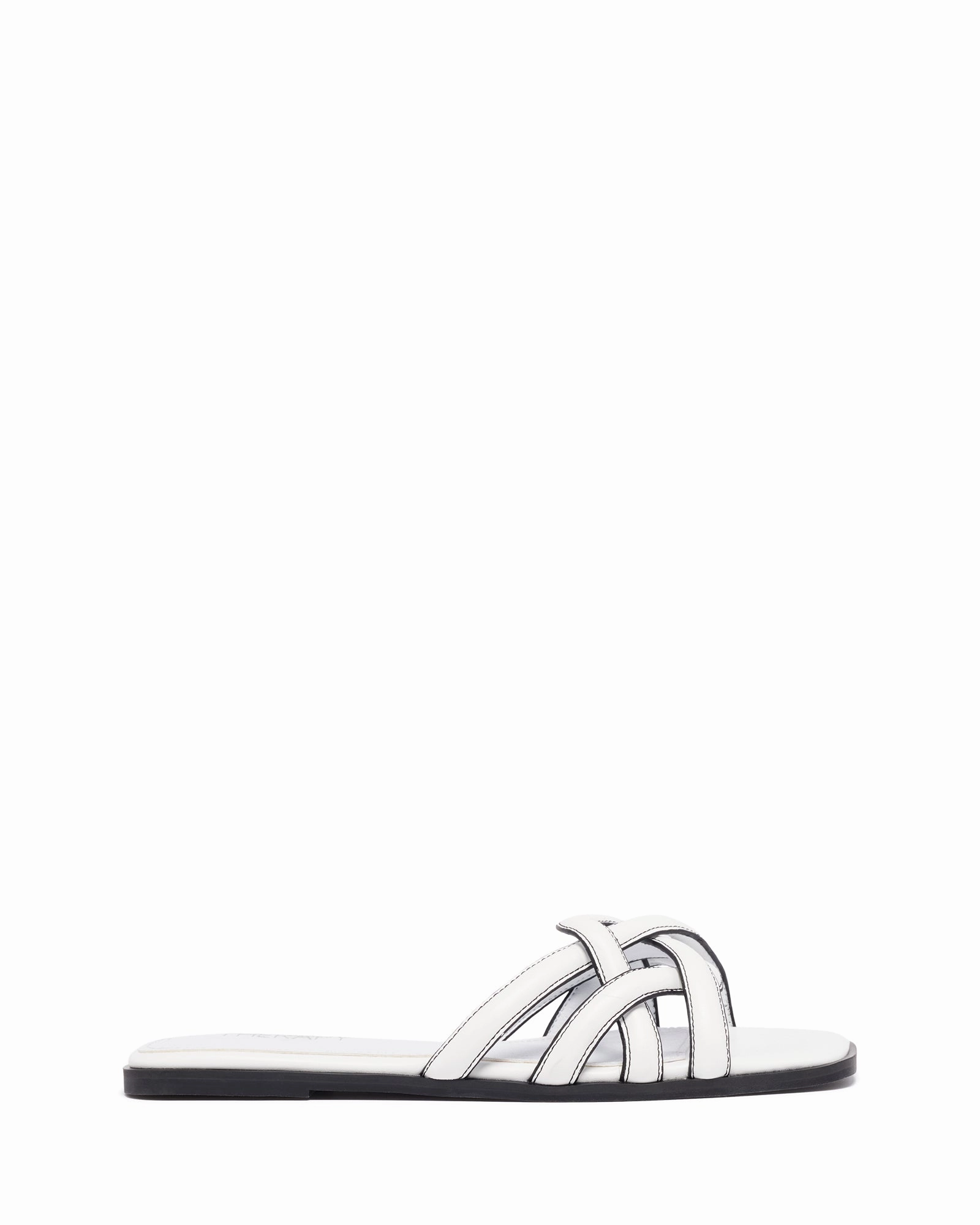 Gabrielle Flat Sandal White Burnished Ergonomic Shape