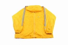 Vintage Adidas Embroidered Logo Mustard Yellow & Blue Striped Zip Up Jacket City Edge