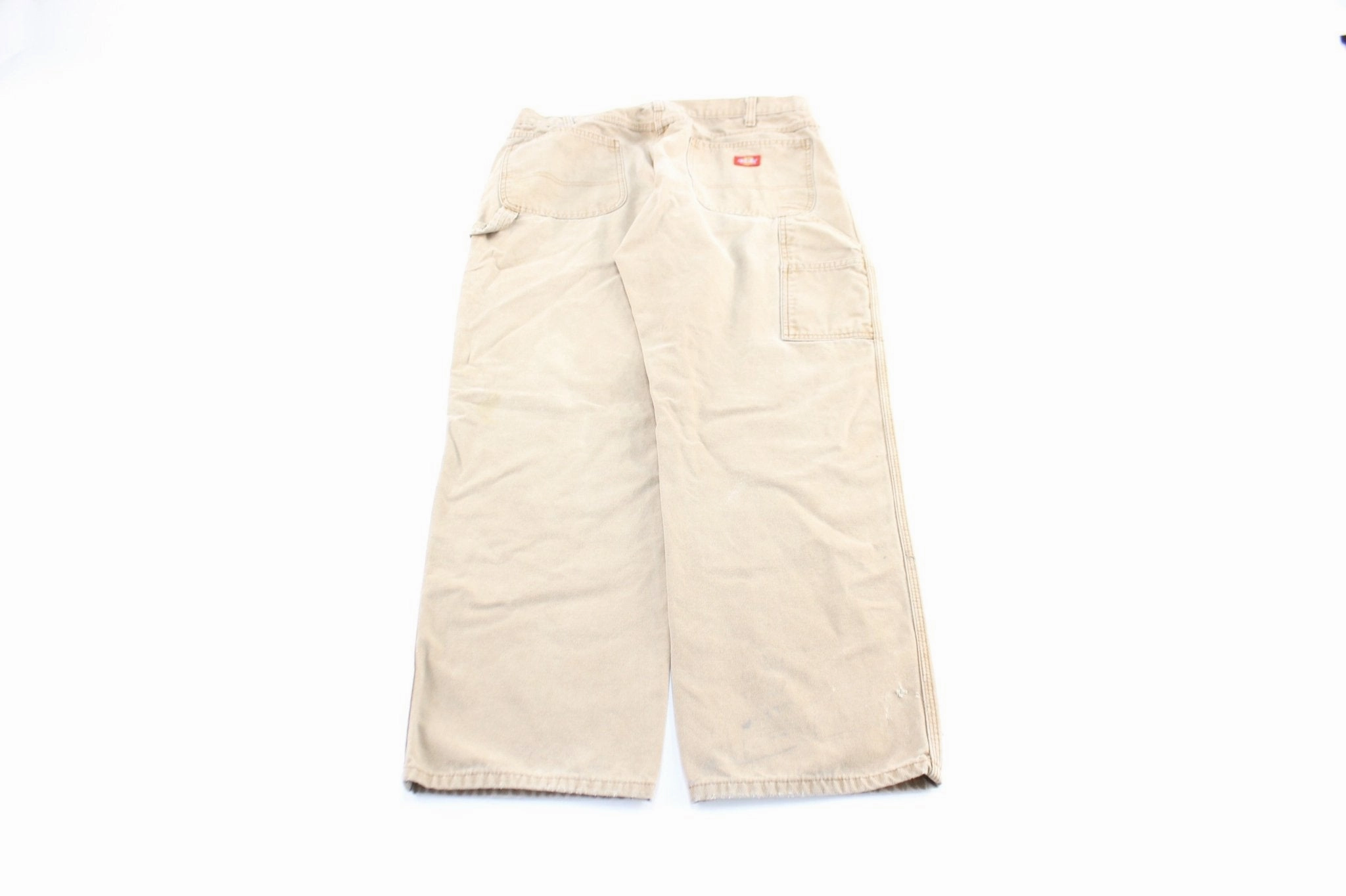 Dickies Logo Patch Tan Workwear Pants Easy Care Fabric Finish High Quality Material