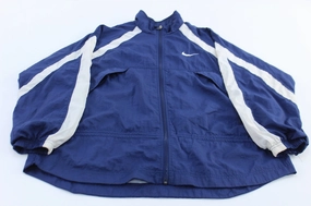 Cool Ready Articulated Elbows Women's 90's Nike Embroidered Logo Blue & White Zip Up Jacket