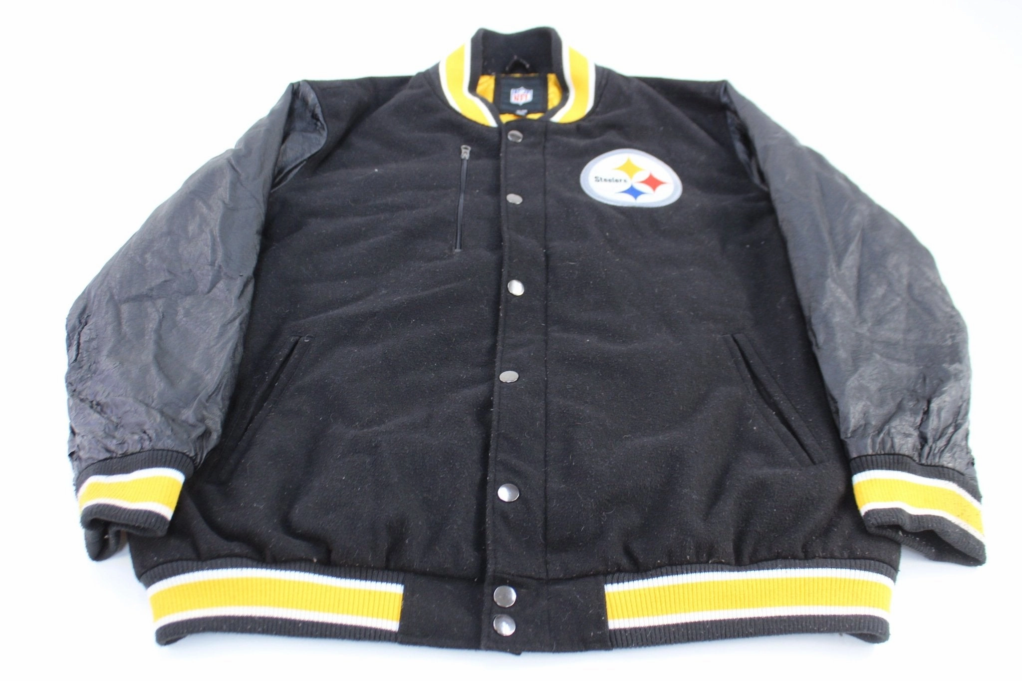 Pittsburgh Steelers Football Embroidered Leather Varsity Jacket fall season Allure