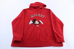 Women's Disney Embroidered Mickey Mouse Fleece Pullover Machine washable