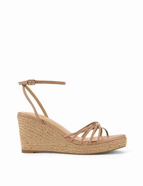 Reagan Rope Wedges - Almond Tan Leather Iconic Piece
