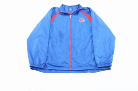 Reebok Embroidered Chicago Cubs Red & Blue Zip Up Jacket Red Modular Attachment Points