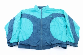 waterproof Reebok Embroidered Logo Aqua & Teal Zip Up Jacket
