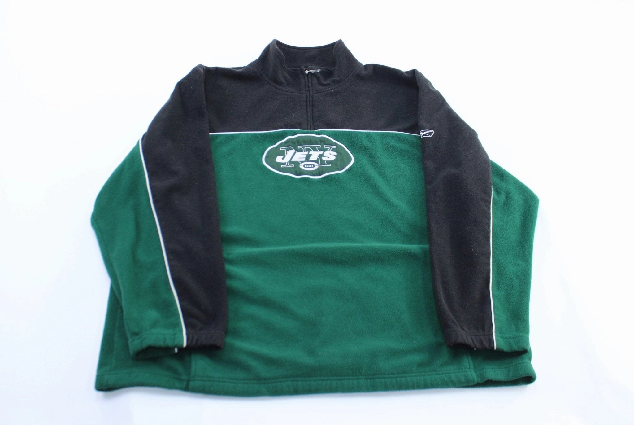 Fashion Ease Simple Look Reebok Embroidered Logo New York Jets Fleece Pullover