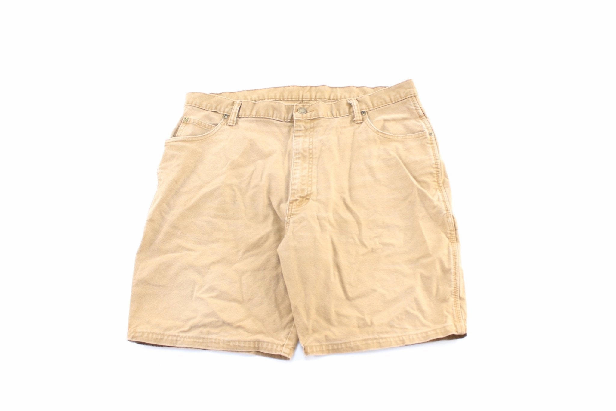 Dickie's Logo Patch Tan Carpenter Shorts Mesh Panel