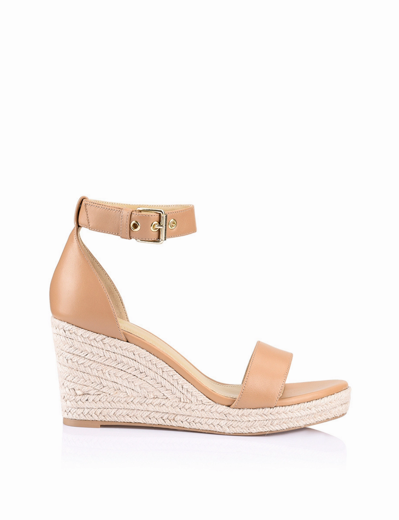 Reign II Wedge Sandals - Soft Tan Leather Tassel Accent Luxe Heeled Sandals