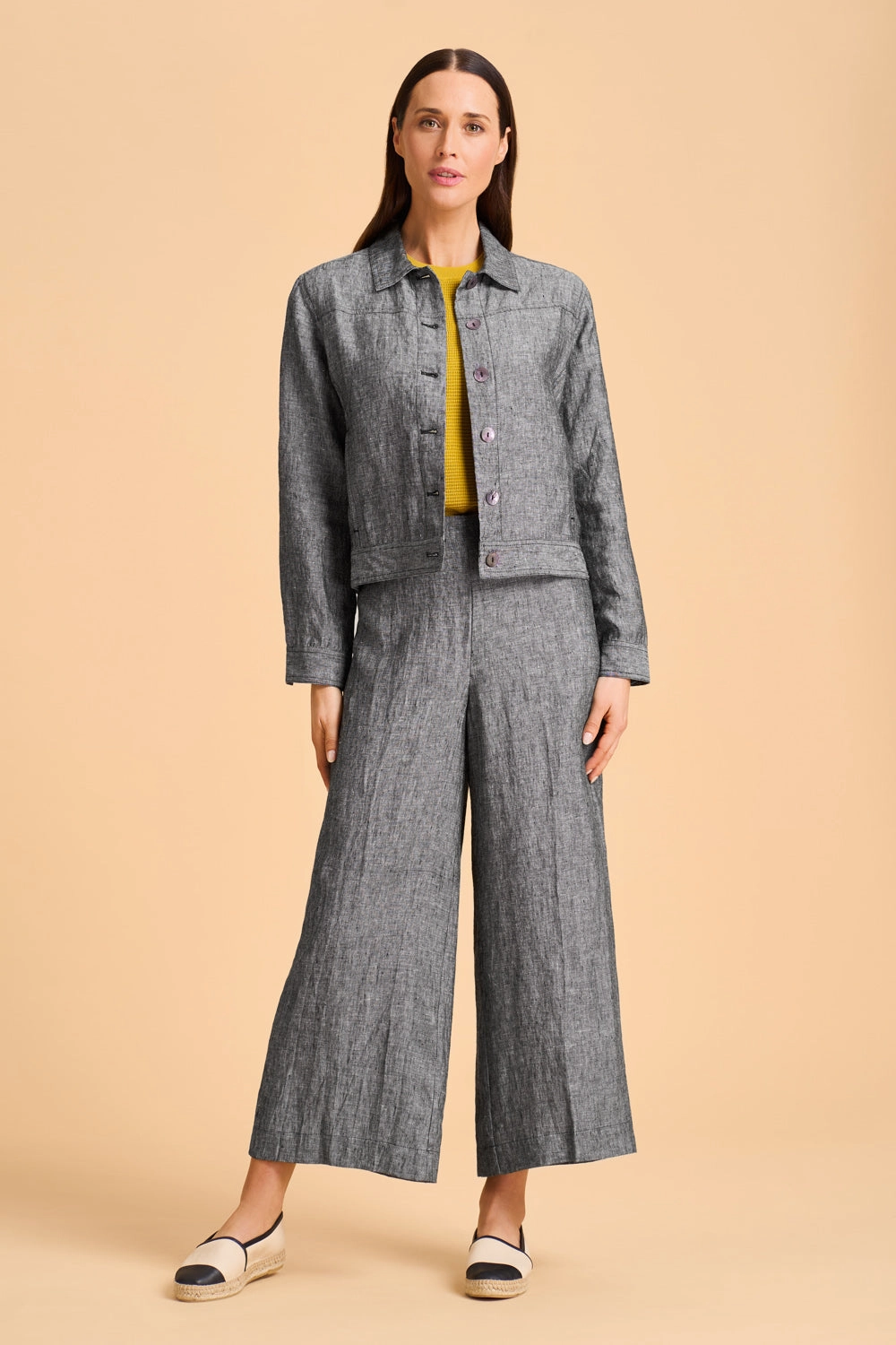 Stylish Basics Timeless Linen Jacket - Charcoal