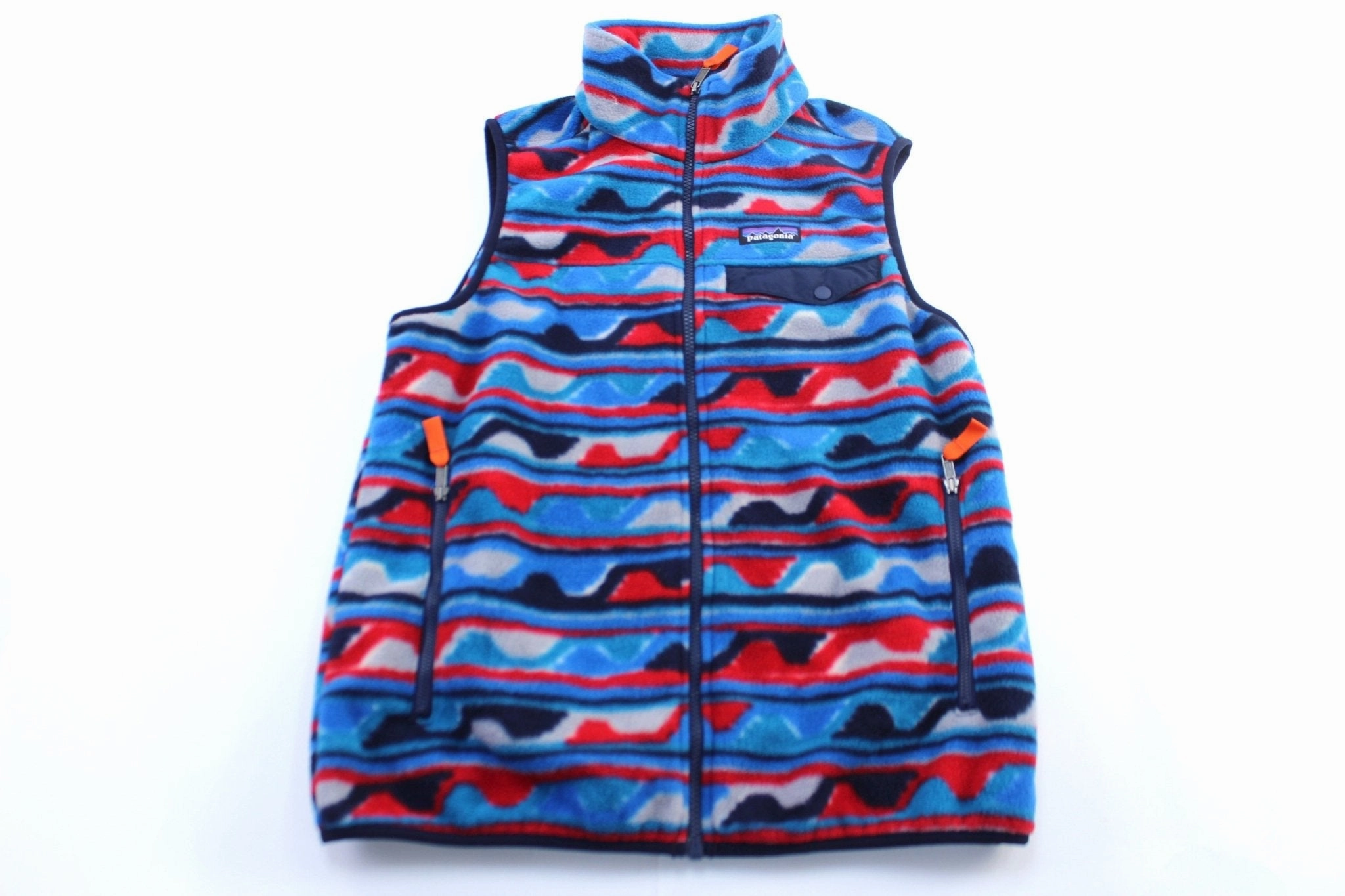Proclaim Cold Protection Gear Patagonia Synchilla Red, Blue, & Grey Fleece Zip Up Vest