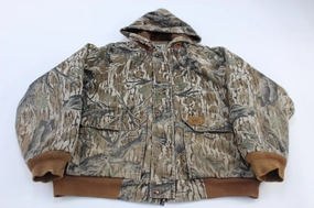 Non Irritating Lining Vintage Duxbak Mossy Oak Treestand Camo Hooded Jacket