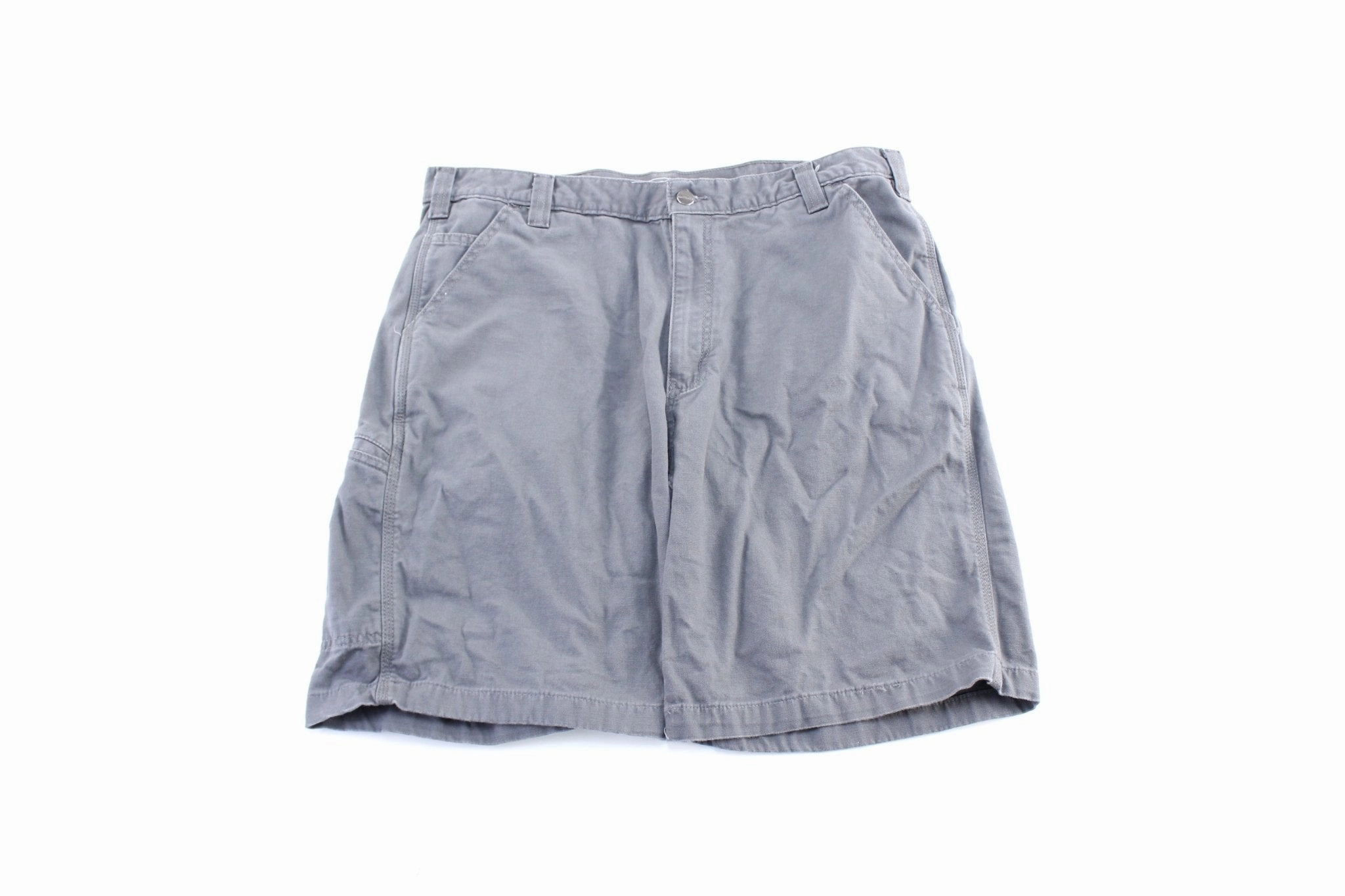 Carhartt Logo Patch Grey Carpenter Shorts Soft Brush Lining