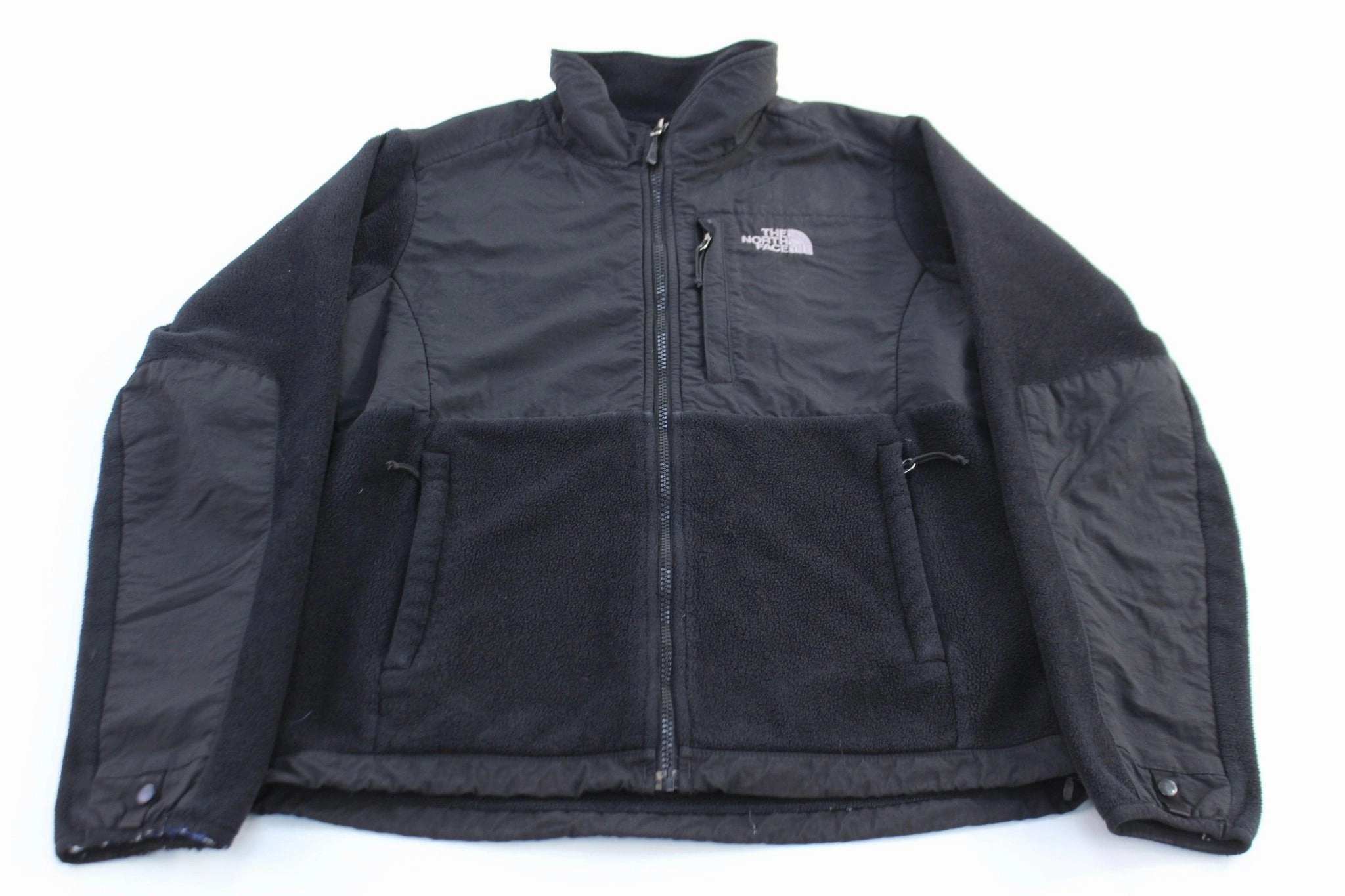 Women's The North Face Embroidered Logo Black Denali Jacket Multi Panel Construction