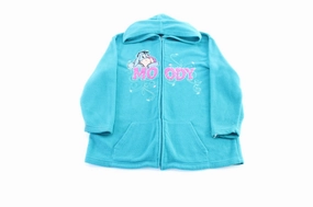 Women's Winnie the Pooh Embroidered Eeyore Fleece Zip Up Hoodie AntiPilling Surface Finish