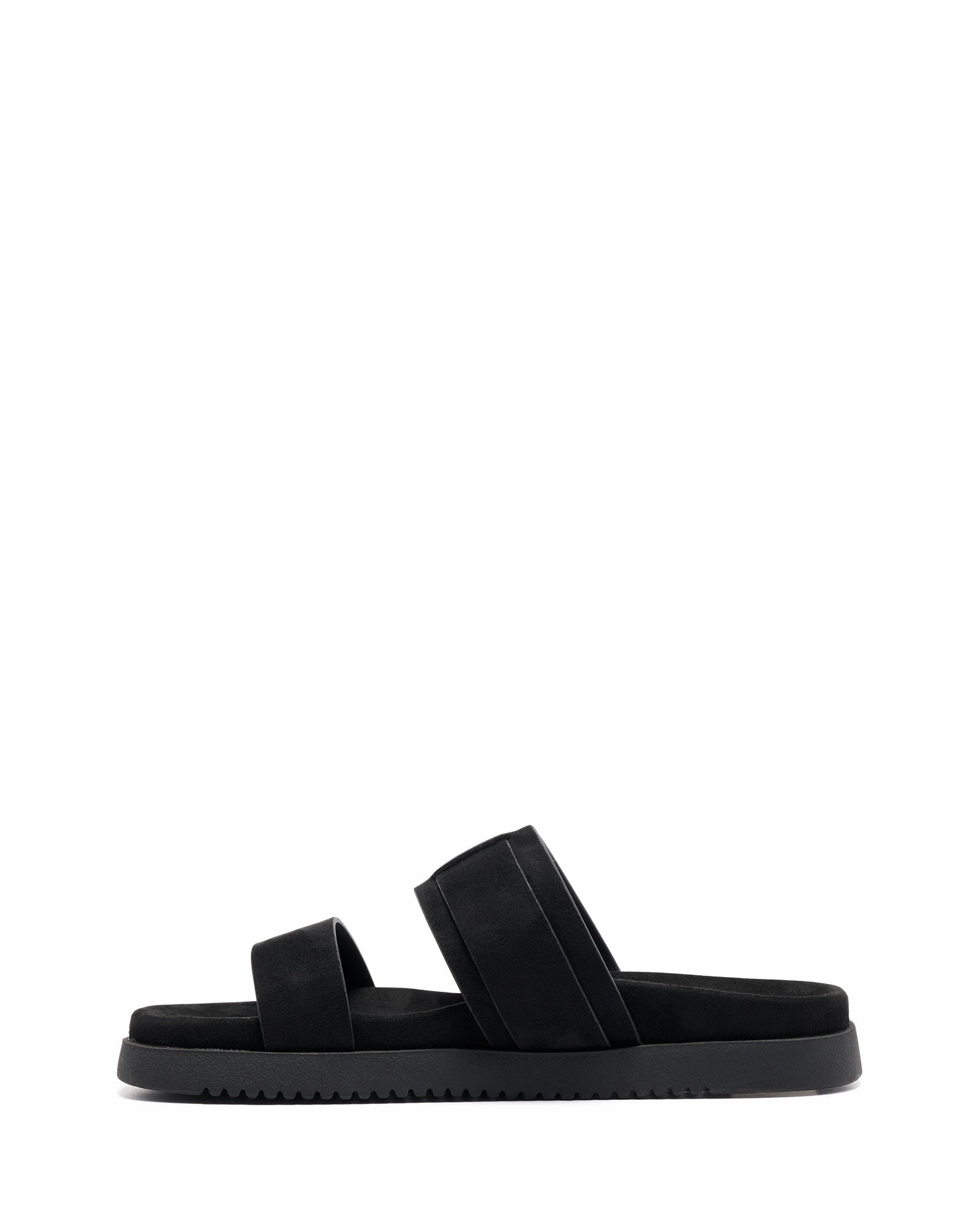 Flexible Motion Chic Flip-flops for Men Remi Sandal Black Suede